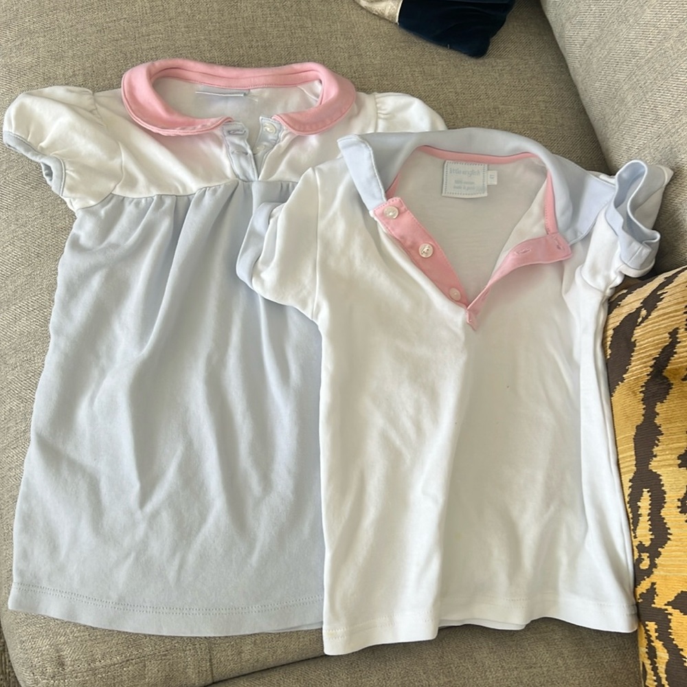 Little English Brother Sister Matching Set Blue Pink Colorblock
